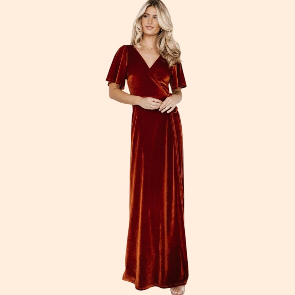 Baltic Born Meghan Velvet Wrap Maxi Dress